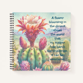 Torch Cactus Blume & Quote Notizbuch