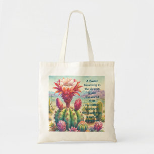 Torch Cactus Blume & Quote Tragetasche