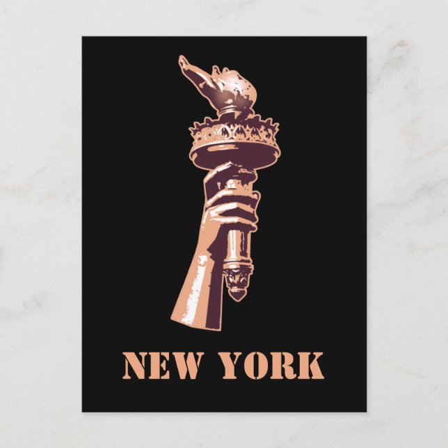 Torch der Freiheit, New York Postkarte (Vorderseite)