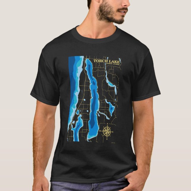 Torch Lake Adventure Map T-Shirt (Vorderseite)