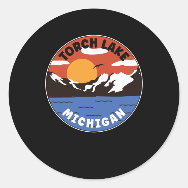 Torch Lake - Michigan Runder Aufkleber (Vorderseite)