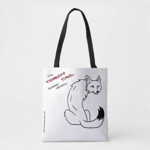 Torch Schwanz & Leaping Coyote auf einem Totbeutel Tasche