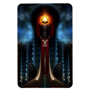Torch Stone Tower Fraktal Art Flexible Magnet