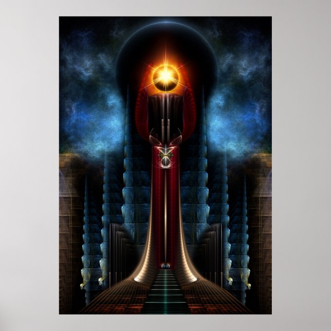 Torch Stone Tower Fraktal Kunst, Dichtung und Musi Poster (Vorne)