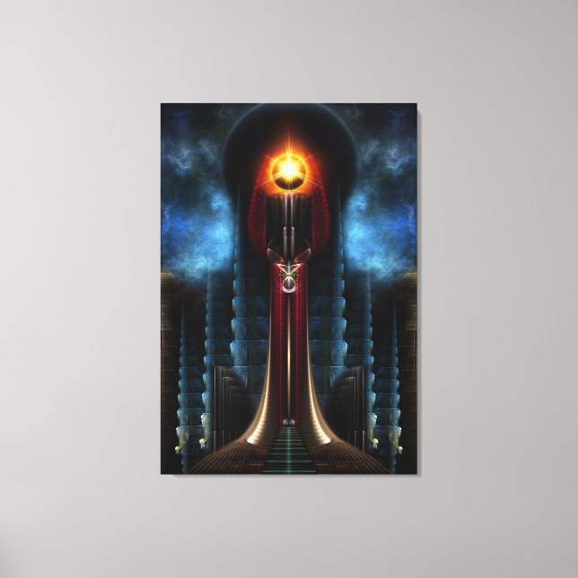 Torch Stone Tower Fraktal Kunstgezapfte Canvas Pri Leinwanddruck (Vorderseite)