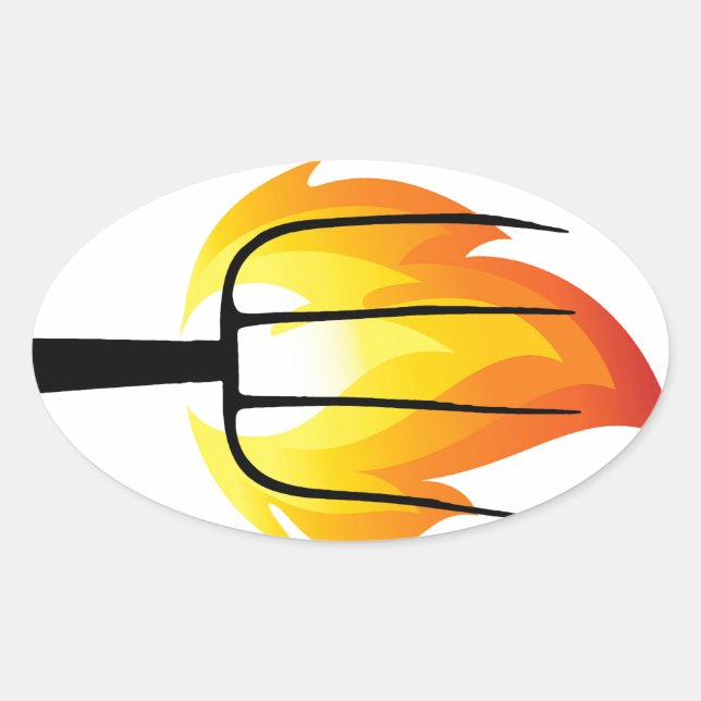 Torch und Pitchfork Ovaler Aufkleber (Vorderseite)