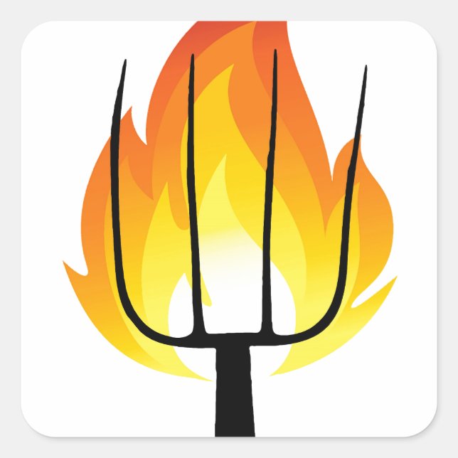 Torch und Pitchfork Quadratischer Aufkleber (Vorderseite)