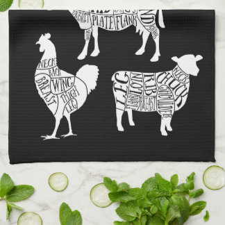 Torchon à thé Farmer Butcher Meat Cuts | Boeuf Vin
