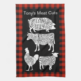 Torchon à thé Farmer Butcher Meat Cuts | Boeuf Vin