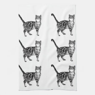 Torchon de chat tigré