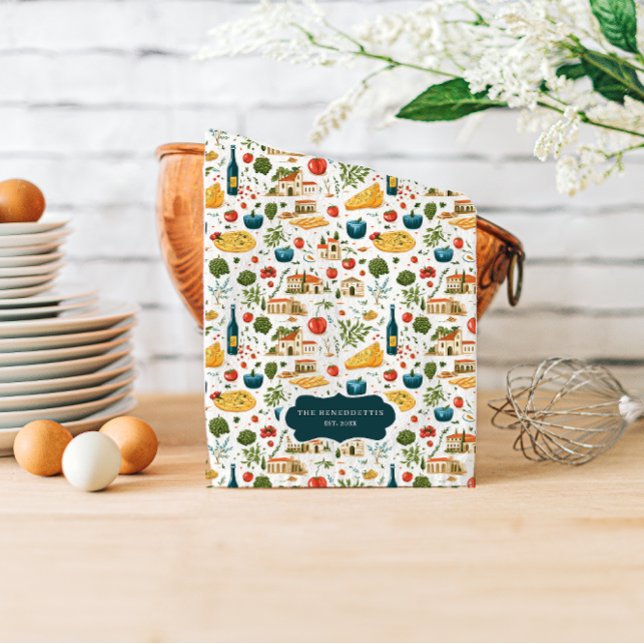 Torchon de cuisine à monogramme de cuisine italien (Créateur téléchargé)