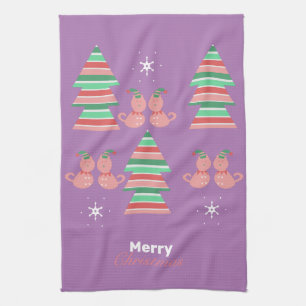Torchon de cuisine à motif d'arbre de Noël et de c