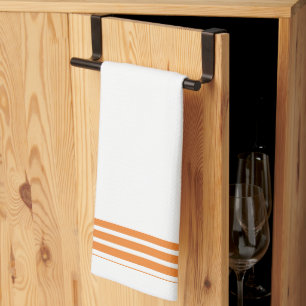 Torchon de cuisine à rayure orange et blanche