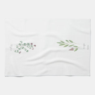 Torchon de cuisine Aquarelle d'herbes