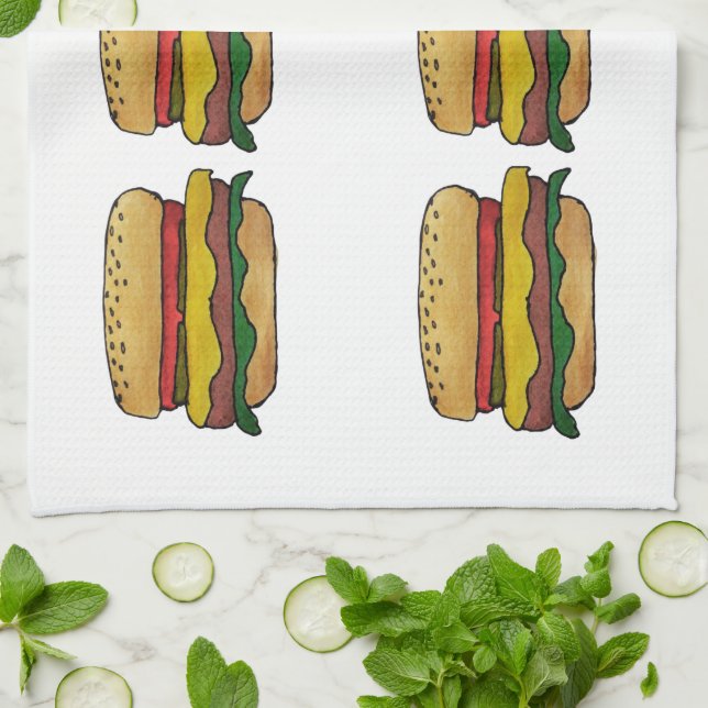Torchon de cuisine cheeseburger (Plié)