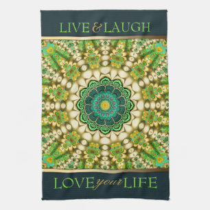 Torchon de cuisine Mandala Oriental Bohème Vert