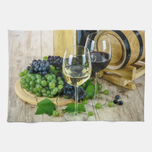 Torchon de cuisine Raisins et Vin de Toscane