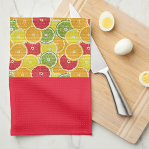 Torchon de cuisine - Tranches de fruits citrins -