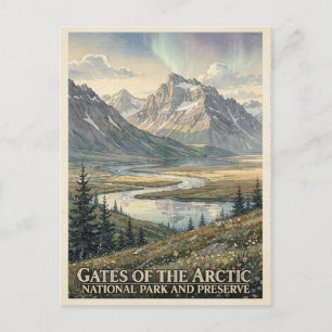 Tore der Arktis Alaska Aquarell Postkarte