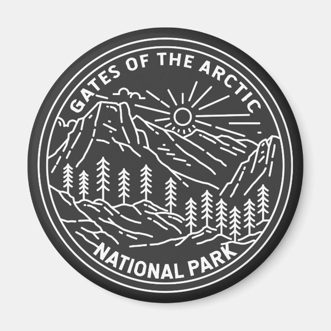 Tore des Arktischen Nationalparks Alaska Monoline Magnet (Vorne)