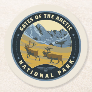 Tore des Arktischen Nationalparks Runder Pappuntersetzer