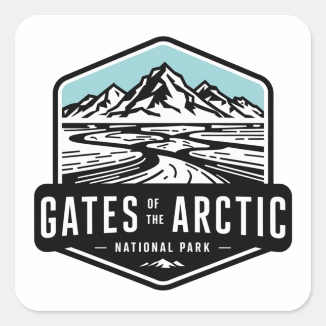 Tore des Arktischen Nationalparks und des Natursch Quadratischer Aufkleber (Vorderseite)