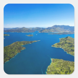 Torea Bay, Queen Charlotte Sound, Marlborough Quadratischer Aufkleber