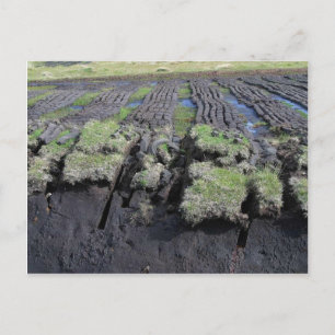 Torfschneiden in Irland Postkarte
