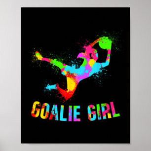 Torfußballtorhüterin Mädchen Fußballtorhüterin wei Poster
