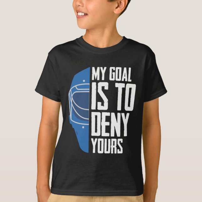 Torhüter der Funny Defense Goalie Ice Hockey Goalk T-Shirt (Vorderseite)