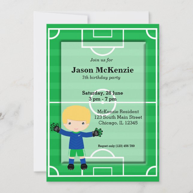 Torhüter Einladung (Vorderseite)