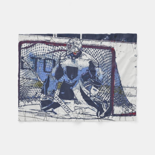 Torhüter - Eishockey-Goalie Fleecedecke (Vorderseite (Horizontal))