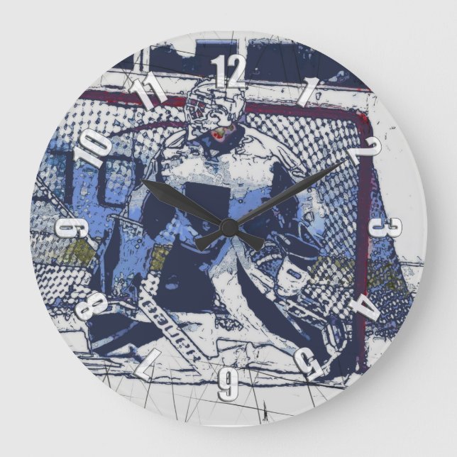 Torhüter - Eishockey-Goalie Große Wanduhr (Vorderseite)