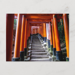 Torii au Sanctuaire Inari, Kyoto - Carte postale