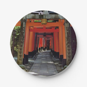 Torii Gates - Kyoto, Japan, Asien Pappteller