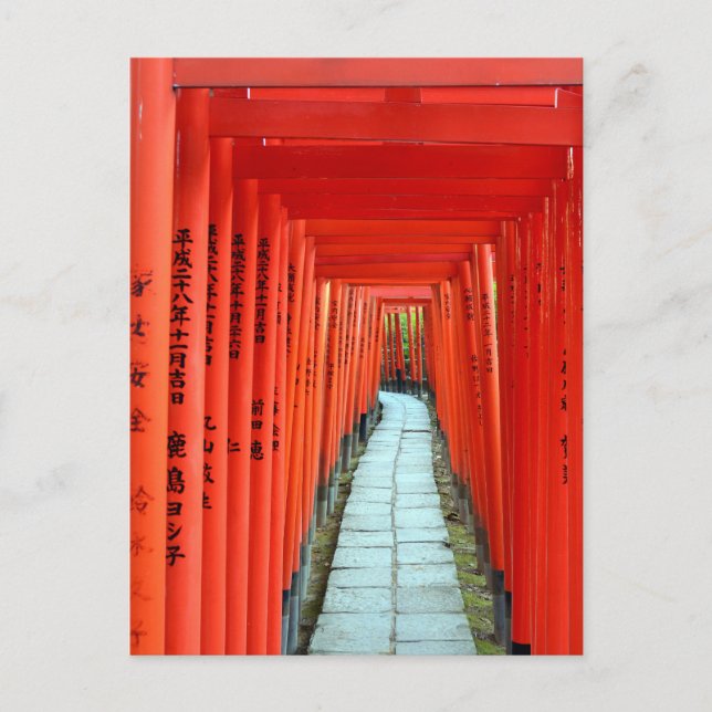 Torii Gates of Nezu Shrine: Tokyo Postcard Postkarte (Vorderseite)