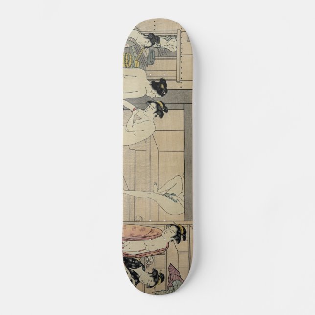 Torii Kiyonaga Badeanstaltfrauen Skateboard (Vorderseite)