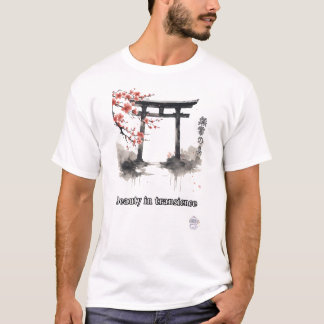 Torii-Tor-Sakura-Wasserfarben-Kunstwerk T-Shirt