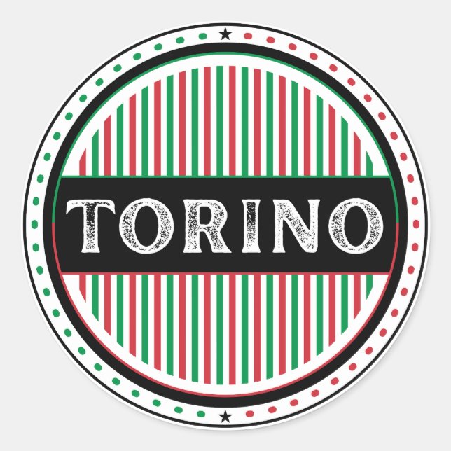 Torino City Pride Emblem – Italian Identity Runder Aufkleber (Vorderseite)