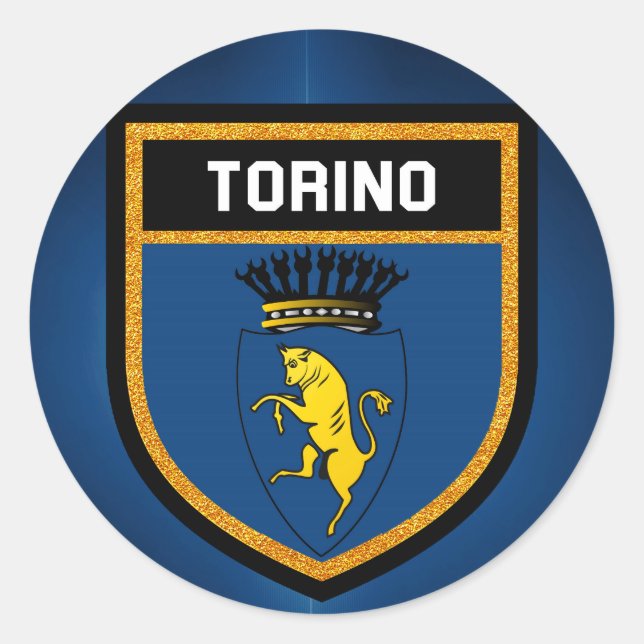 Torino-Flagge Runder Aufkleber (Vorderseite)