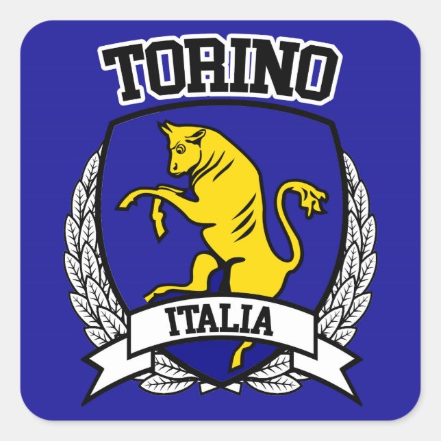 Torino Quadratischer Aufkleber (Vorderseite)