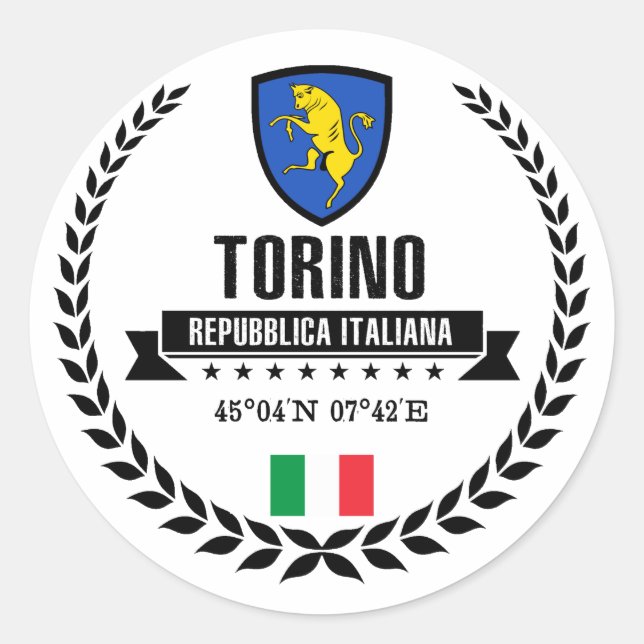 Torino Runder Aufkleber (Vorderseite)