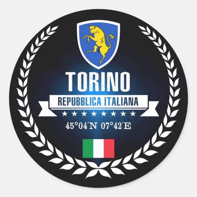 Torino Runder Aufkleber (Vorderseite)