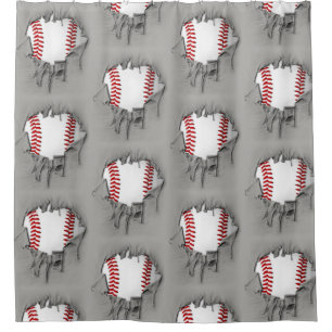 Torn Baseball Duschvorhang