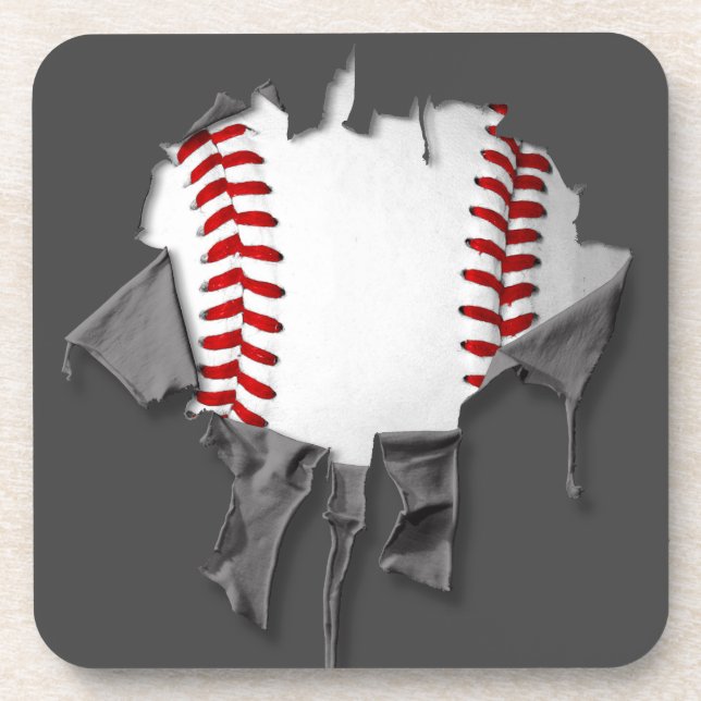 Torn Baseball Getränkeuntersetzer (Vorderseite)