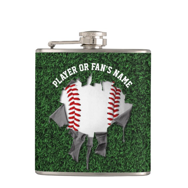 Torn Baseball Hip Flask Flachmann (Vorderseite)