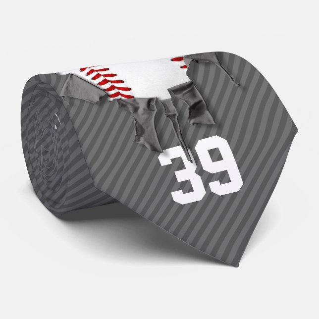 Torn Baseball (personalisiert) Neck Tie Krawatte (Gerollt)