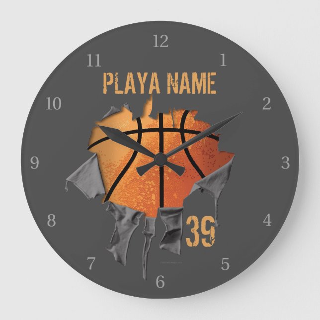 Torn Basketball Große Wanduhr (Vorderseite)