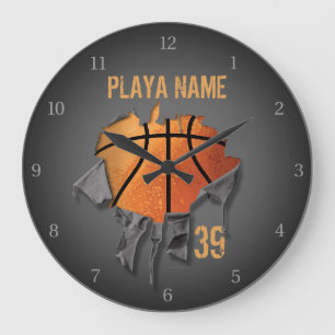 Torn Basketball Große Wanduhr