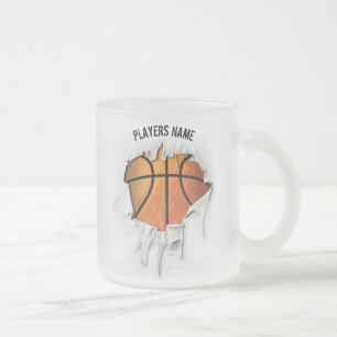 Torn Basketball Mattiert Glass Kaffee Tasse